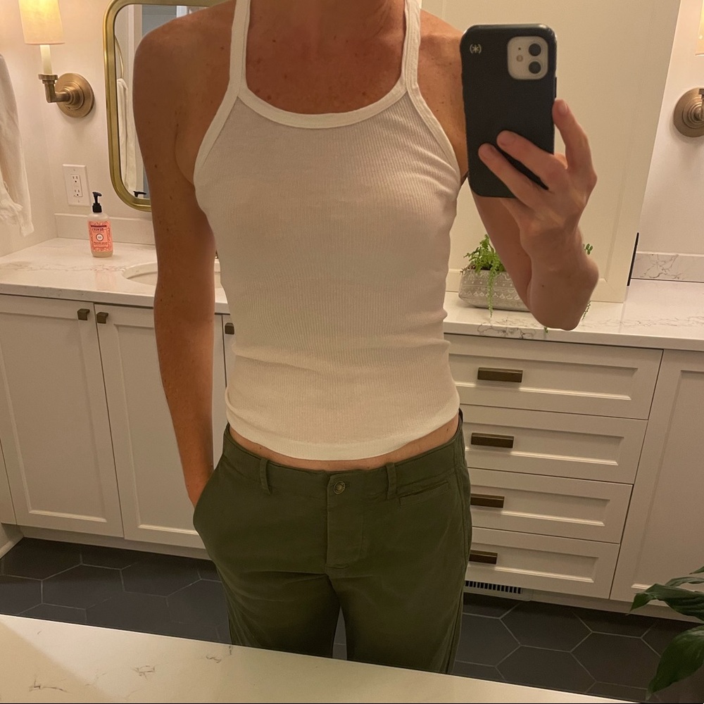 Re/done Ribbed Tank White Size M
